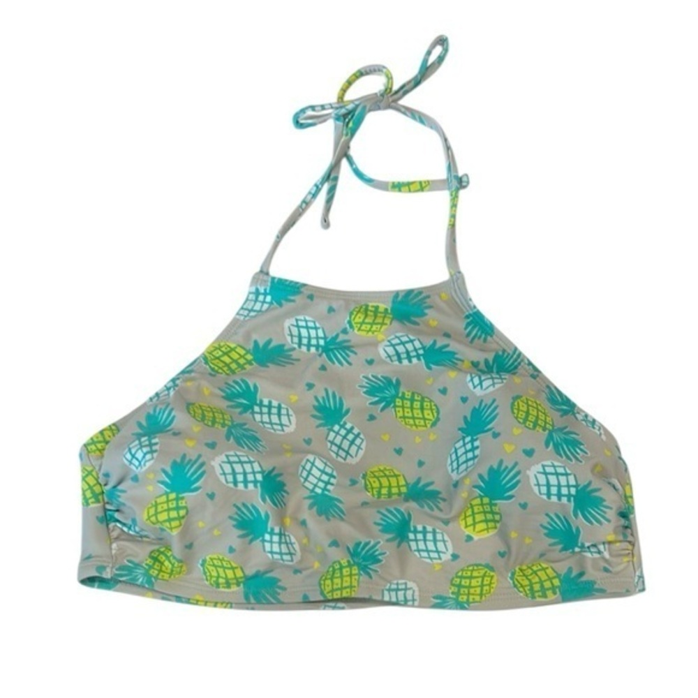 Sugar Coast pineapple print halter swim bikini top size XL